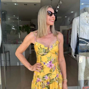 VESTIDO CROPPED PASSARO EM FLOR