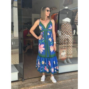 VESTIDO CROPPED LENCO FLORIDO