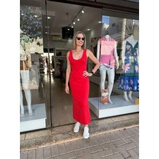 VESTIDO DECOTE REGATA RIB