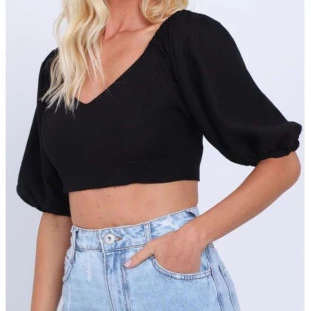 BLUSA CROPPED ELASTICO COSTAS
