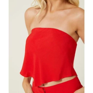 BLUSA SEM ALCA LENCO VERMELHO PURO