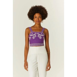 CROPPED BORDADO IKAT FLOR