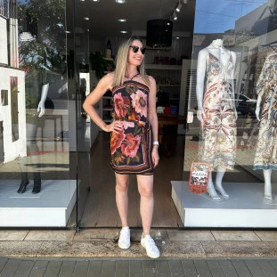 VESTIDO CURTO FLORAL CLEO