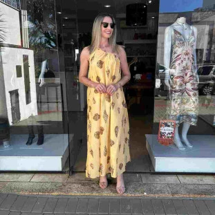 VESTIDO LONGO CONCHA PINTADA