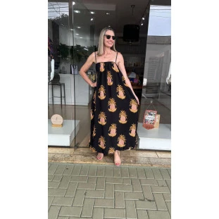 VESTIDO LONGO ALCINHA  AMALFI ABACAXI