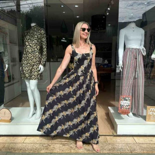 VESTIDO MIDI FARM ZEBRA 