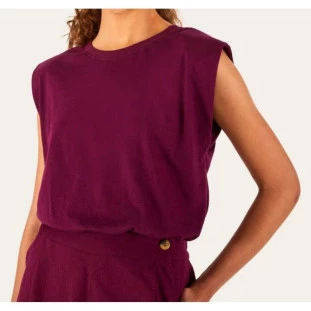BLUSA CROPPED DOBRADURA ROXO