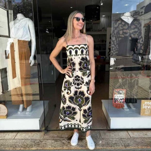 VESTIDO CROPPED FLORAL ARABESQUE