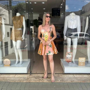 VESTIDO CURTO FARM  FLORAL ALICE