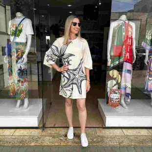 VESTIDO TSHIRT BIG MAR DE ESTRELAS