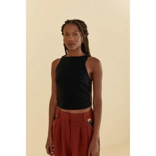 REGATA CROPPED RIB PRETO