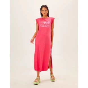 VESTIDO MIDI SILK ROSA PICANTE