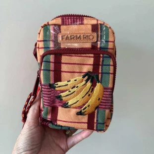 BOLSA DA GEMA FARM SOFIA XADREZ LARANJA