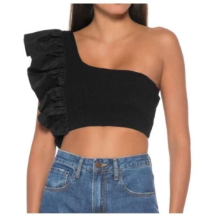 BLUSA CROPPED OMBRO BABADO