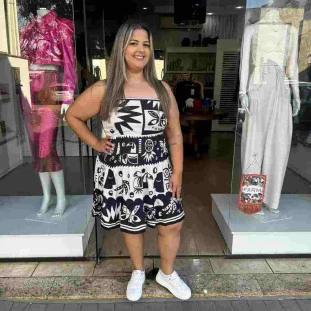 VESTIDO CURTO LENCO TROPICANO