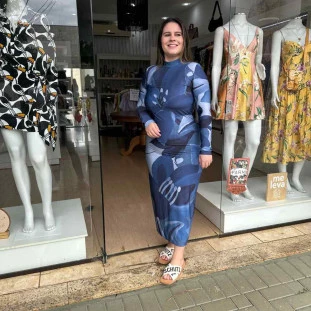 VESTIDO MIDI FARM AQUARELA FLORAL