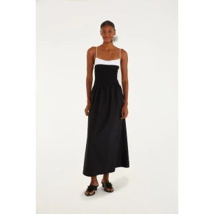 VESTIDO BICOLOR LASTEX