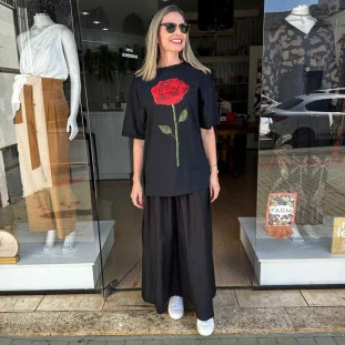 T SHIRT MEDIA ROSA