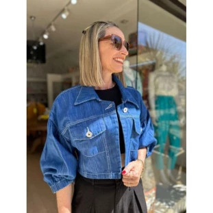 JAQUETA JEANS PESPONTO BRANCO