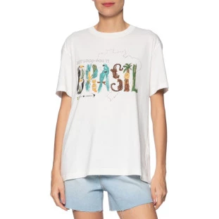 TSHIRT MEDIA SOY BRASIL OFF WHITE