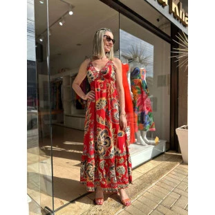 VESTIDO LONGO ALCA FLORAL PEQUIM