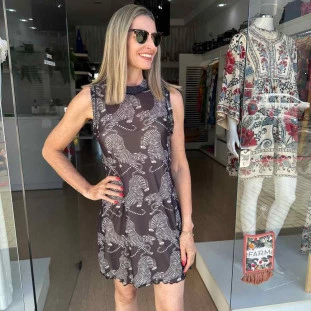 VESTIDO CURTO FARM TULE TIGRES