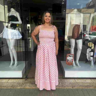 VESTIDO CROPPED LISTRA BURBURINHO E