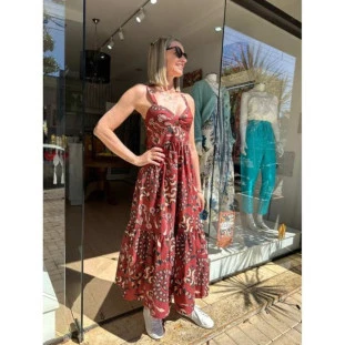 VESTIDO CROPPED COBRA CORAL