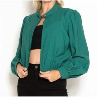 JAQUETA REBITES VERDE ESCURO