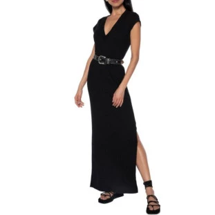 VESTIDO CANELADO MIX DE LISTRAS