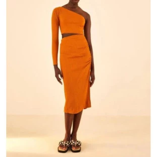 VESTIDO MIDI RIB FRANZIDO