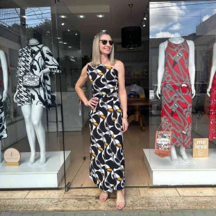 VESTIDO LONGO AMARRAÇÃO OMBRO COPATUCANO FARM 